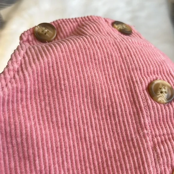 Pink Corduroy Dress Floral Embroidery, Pockets, Ruffles Size 4T - Picture 8 of 8